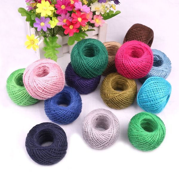 25Meters-Roll 2mm Natural Burlap Hessian Jute Twine Cord Rope String Gift Packaging Christmas Event & Party Supplies Ribbon