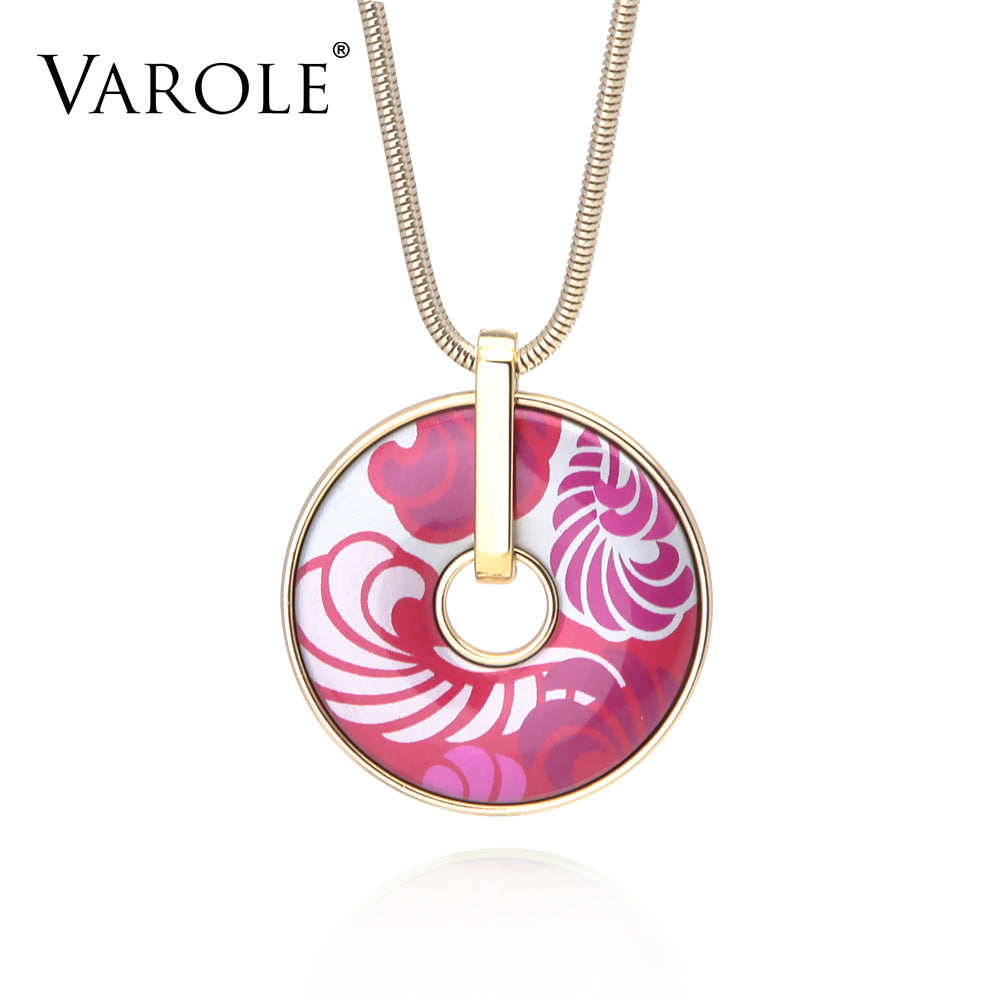 VAROLE Vintage Classic Painted Jewelry Choker Bohemia Style Necklace for Women Collares Bijoux Femme Snake Chain Pendants