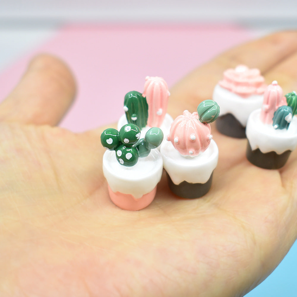 Mini Artificial Cactus Molds DIY Simulation Resin Accessories Creative Refrigerator Stickers Earrings Pendant 122409