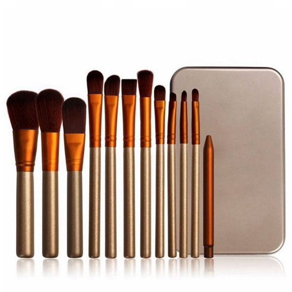 Wood Handle Makeup Brushes Set Foundation Eyeliner Eye Shadow Brushes Kit Cosmetic Makeup Tools With Box 12pcs-set