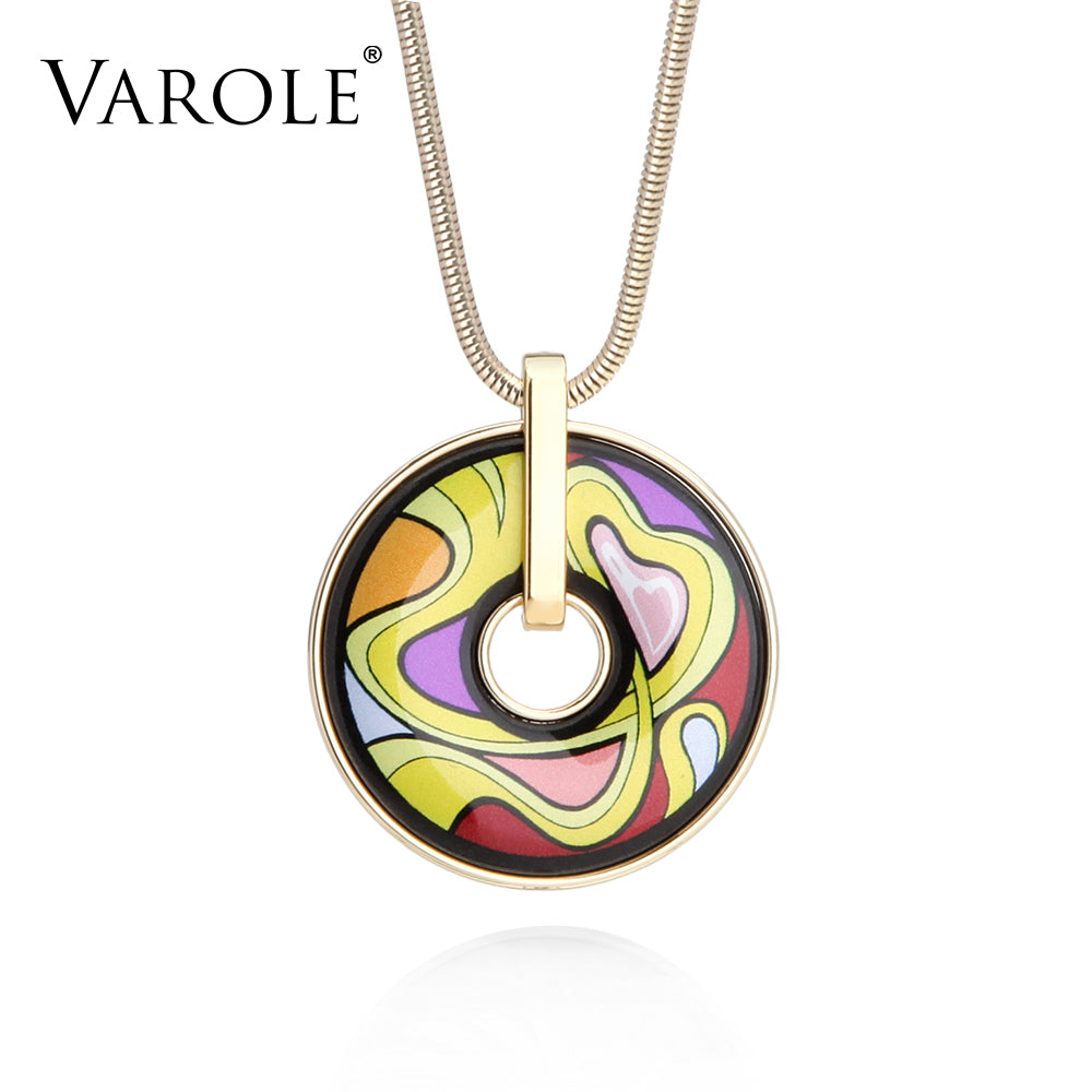 New Classic Painted Jewelry Choker Bohemia Style Pendants for Women Collares Bijoux Femme Snake Chain Necklace