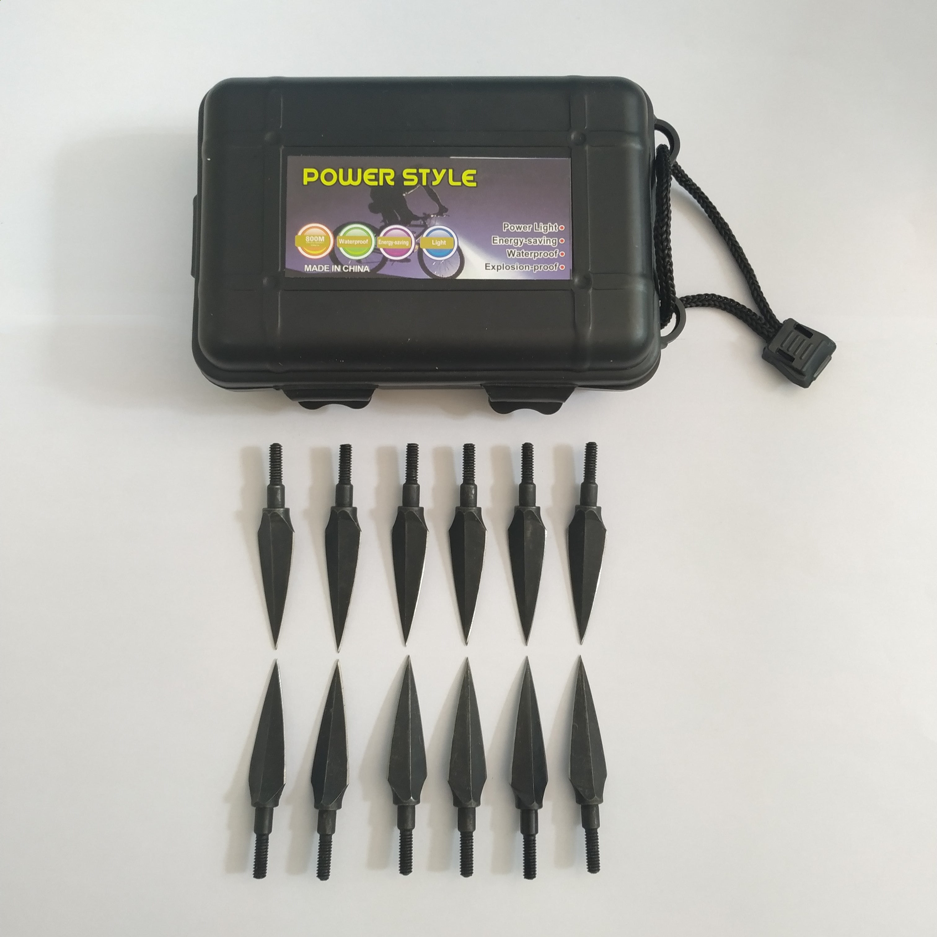 12pcs Hunting Ancient Broadhead Iron 2 Blade 150 Grain for Archery Outdoor Crossbow Compound Bow with Arrowhead Box