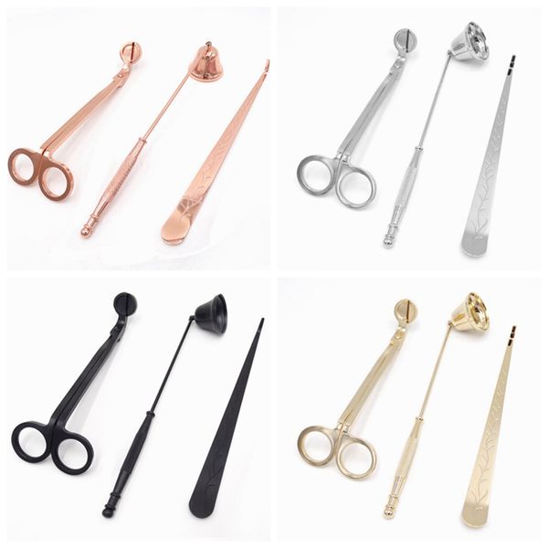 Candle Accessory Set Candle Wick Trimmer Cutter Snuffer 3Pcs-set for Candles Lover 4 Colos to Choose HHA1699