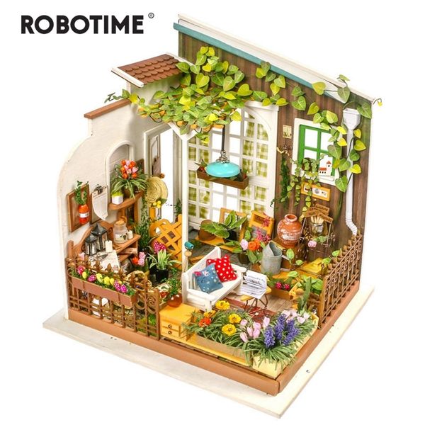 Robotime DIY Doll House Miller&#039;s Garden Children&#039;s Gift Adult Miniature Wooden Dollhouse Model Building Kits Toys DG108 201215