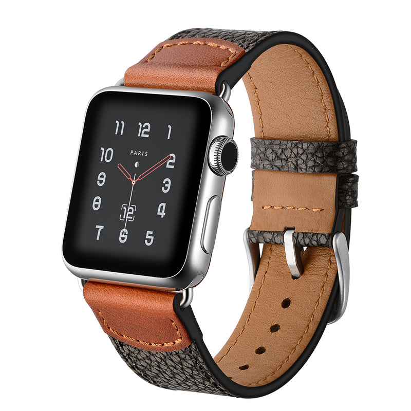 Stone Grain Leather Watch Band For Apple Watch Smart Strap For Men Women Watch Bands 38MM 42MM 45mm Series 1 2 3 4 5 6 7 8 SE Replacement Accessorie