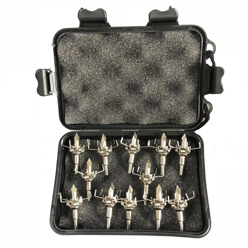 12pcs Judo Arrowhead Stainless Steel Broadheads 100 Grain 5 Paw Points 4mm Screw for Bow Hunting Tip