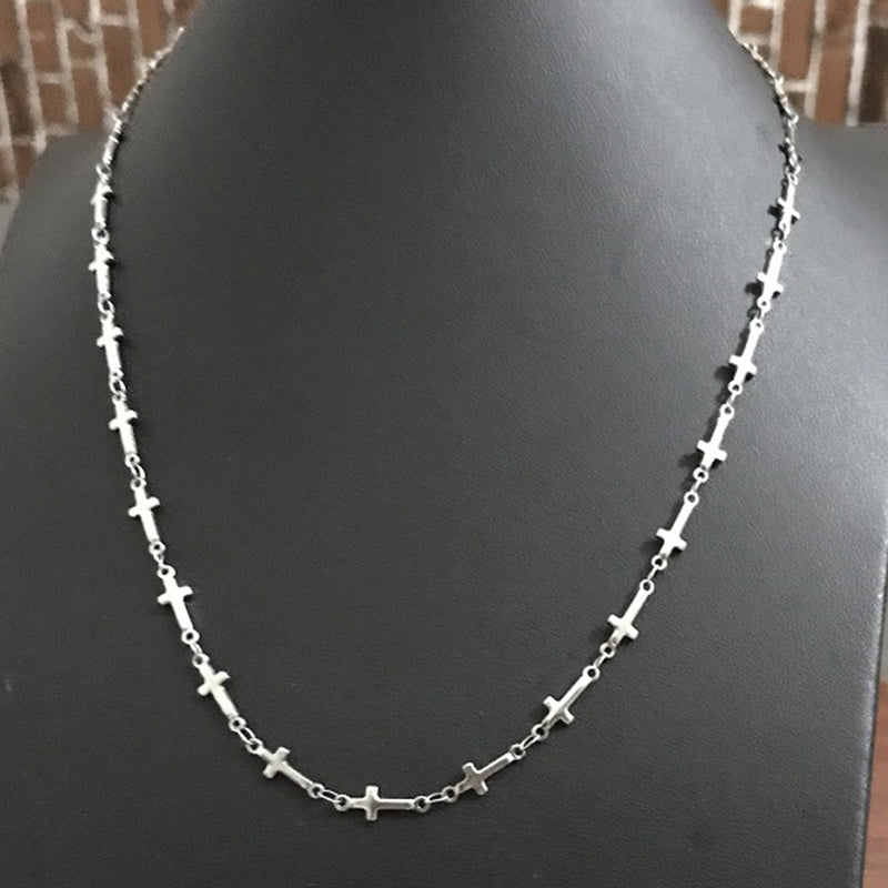 necklace for women stainless steel necklace fashion cross steel Tone chain on hand choker gifts for female Accessories wholesale