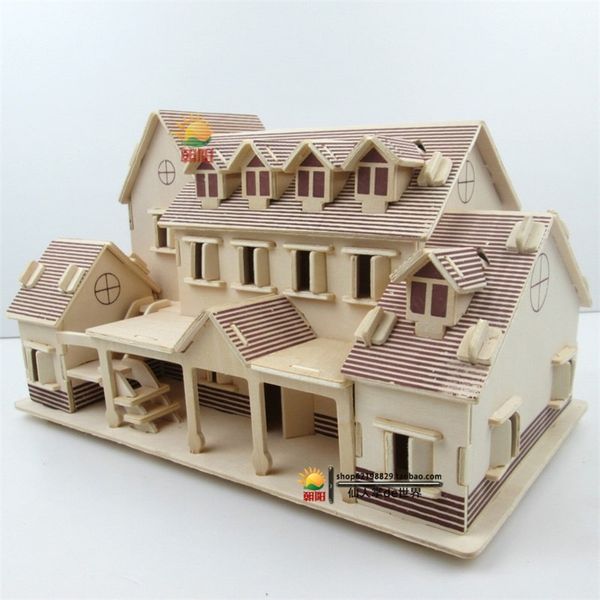 Children DIY Puzzle Toy House 3D Jigsaw Sailing Boat Kids Gift Games Assemble Wood Building Ferry Model Wooden Toys Ship 201218