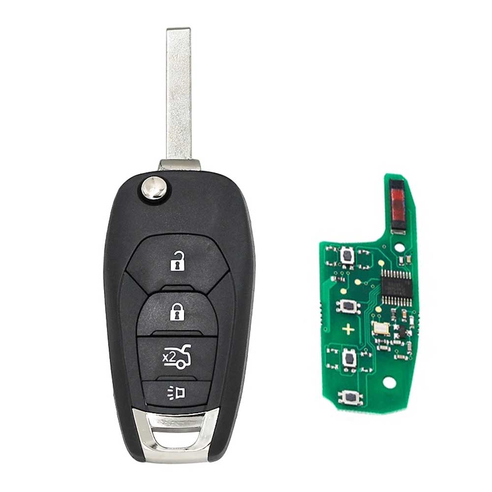 Modified Flip 4 Button Remote Car Key For Aveo 2014-2018 433MHZ ID46 PCF7941 Chip