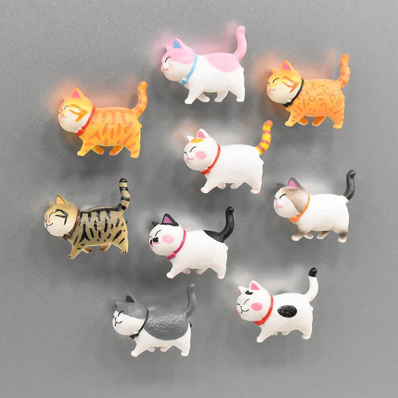 9pc Japanese Cartoon Mini Cat Kitty Fridge Refrigerator Magnet Paster Sticker Ice box Cute Animals Refrigerador Home Decor