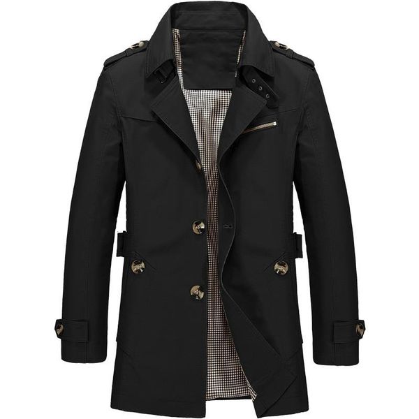 Men&#039;s Jacket Slim Fit Spring Autumn Casual Trench Coat Mens Brand Clothing Fashion Coats Male Outerwear 5XL SA623