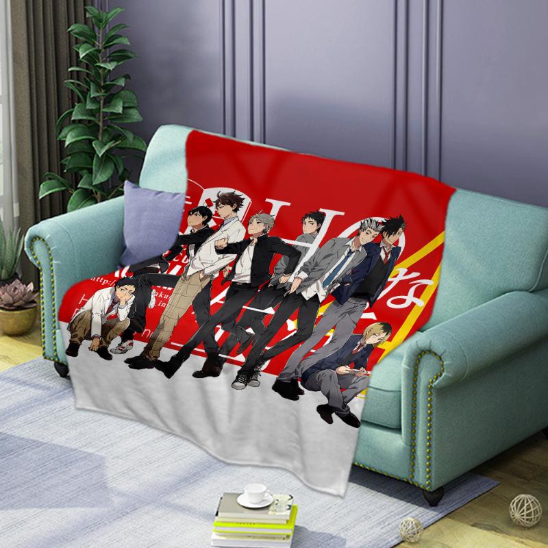 3D Anime Print Volleyball Boys Anime Blanket Ponyo on the Cliff Flannel Soft Warm Blanket for Sofa Bed Couch Travel Office Kids