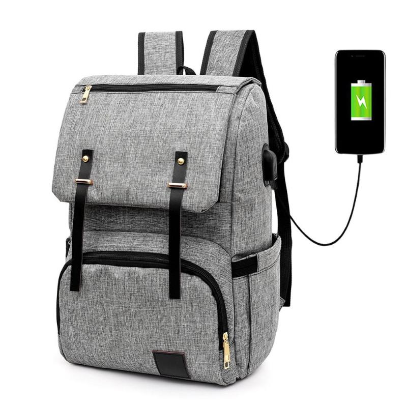 Diaper Bag USB Baby Nappy Bag Mummy Daddy Backpack Large Capacity Waterproof Casual Laptop Rechargeable Holder for Bottle