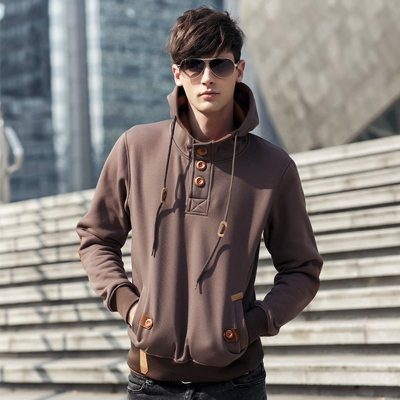 Sweatshirt Men&#039;s Hooded Cardigan Button Youth Korean Student Jacket Autumn Sports Loose Hoodie