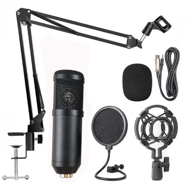 BM800 Condenser Microphone For Computer Studio Profesionales Wired Stand Mic For PC Karaoke Laptop Recording