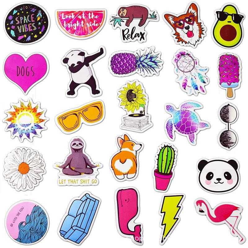 50pcs Puppy Kirky DIY Sticker Lot Cute Animal Posters Graffiti Skateboard Snowboard Laptop Luggage Motorcycle Home Decal Gifts for Kids
