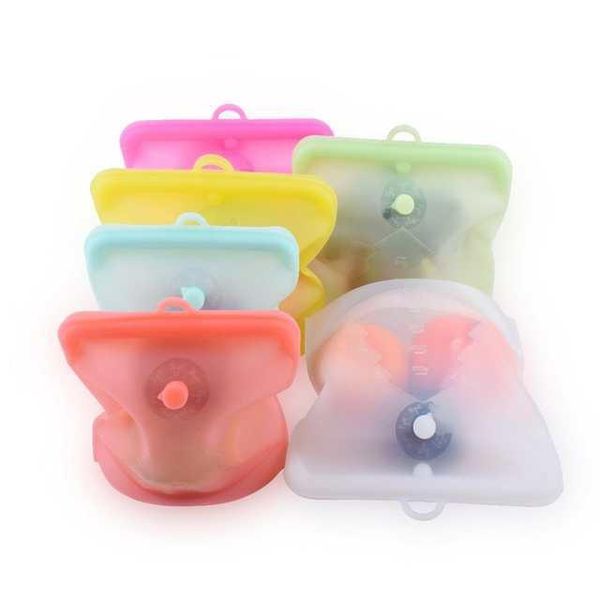 500-1000-1500ML Reusable Food Storage Bag Sealed Silicone Bag For Food Containers Refrigerator Fresh Bag For Fruits