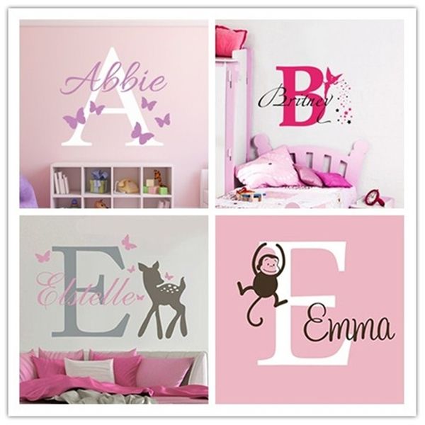 YOYOYU Personalized Name Baby Nursery Room Wall Sticker Custom Name For Girl and Boy Wall Decal Nursery Mural Poster Decor W-27 201202