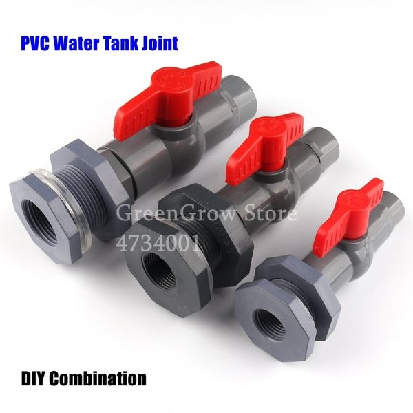1pc 20~63mm 1-2&quot;~2&quot; PVC Water Tank Connectors Aquarium Fish Tank Drainage Intake Composite Joint DIY Tools Pipe Drain Connector 20