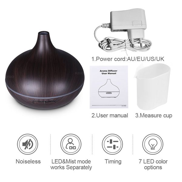 Humidifiers 300ml Air Humidifier Essential Oil Diffuser Aroma Lamp Aromatherapy Electric Aroma Diffuser Mist Maker for Home-Wood Y200416 CL2