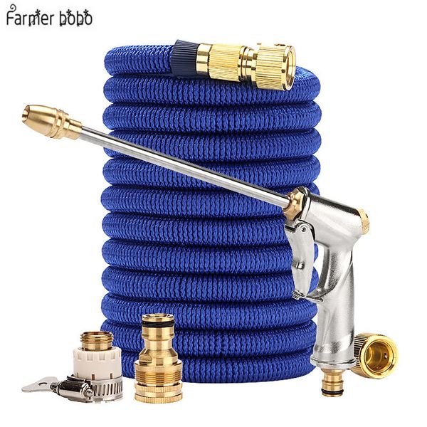 Hose- Pipe 25FT-100FT Garden Hose Expandable Flexible Water Hose Plastic Hose Handy Pipe With Spray Gun Watering Double Latex Y200106