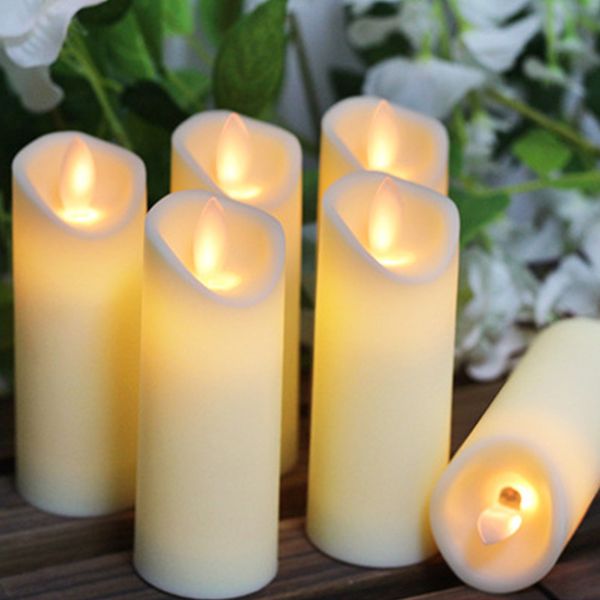 3pcs-6pcs LED Electronic Flameless Candle Candles Lights Battery Operated Party Wedding Birthday Festival Romantic Slight Swing Y200109
