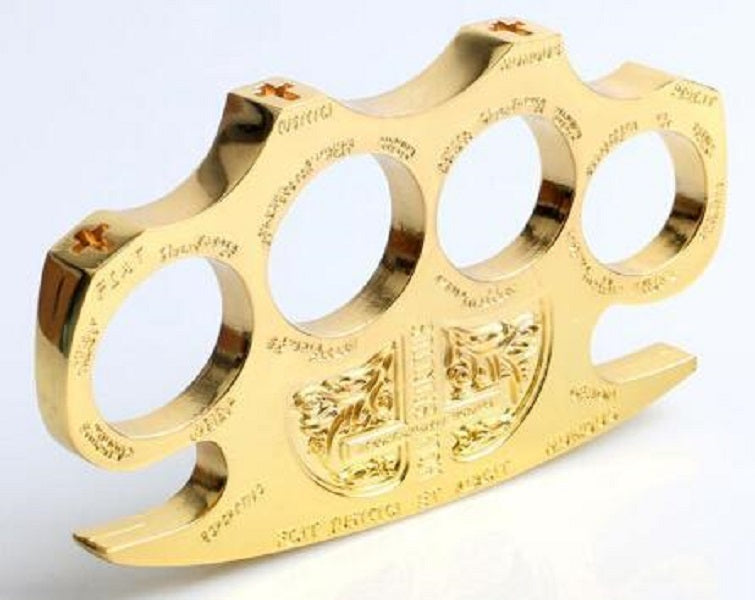 2Pcs DETECTIVE CONSTANTINE BRASS KNUCKLE DUSTERS GOLD Powerful damage safety equipment self-defense