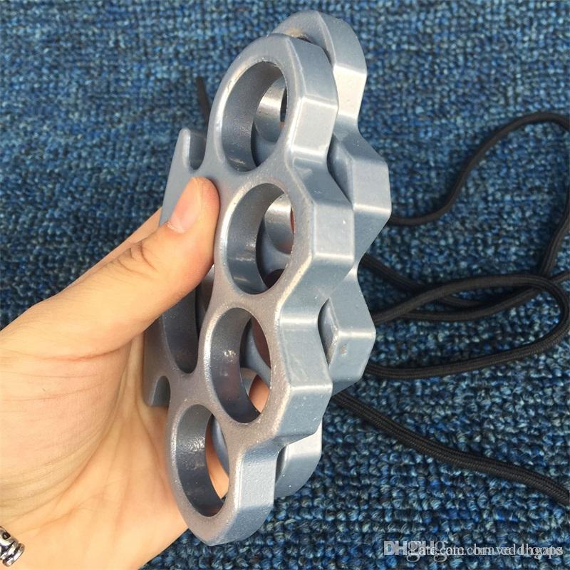 New Gilded Thick 13mm Steel Brass Knuckle Duster Color Black Plating Silver Hand Tool Clutch High Quality 574qd Ww