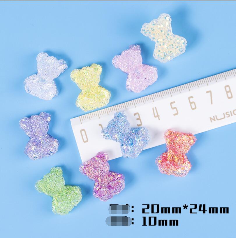 DIY resin accessories Craft Tools bear mobile phone shell accessorie sky star broken drill face magic color effect children&#039;s hair rope materia