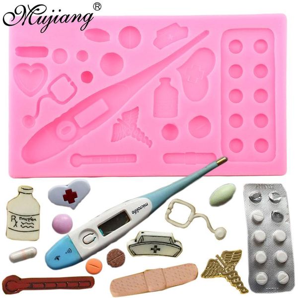 Medical Silicone Mould Sugarcraft Cake Decorating Tools Fondant Candy Clay Chocolate Molds DIY Cupcake Topper Decoration Moulds T200703