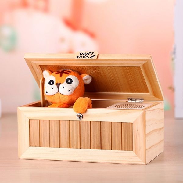 New Electronic Useless Box with Sound Cute Tiger Toy Gift Stress-Reduction Desk Z0123