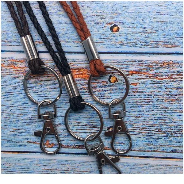 Fashion Weaving Pu Rope Necklace Lanyard Pendant Practical Simple Rope Id Card Key Usb Mp3 Hanging Ba qylWCx