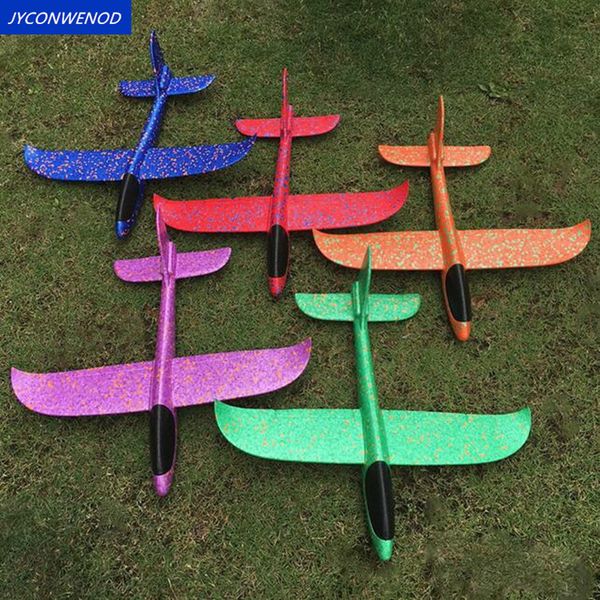5pcs-sets 48cm Aircraft Flying Glider Child Outdoor Game Hand Throw Flying Glider Planes Toys For Children Foam Aeroplane Model LJ200930