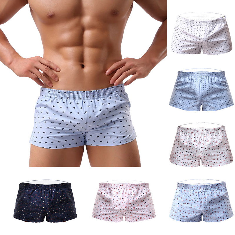 Men Underpants Underwear Boxer Shorts Loose Breathable Sleepwear Trunks Dot Print Mens Shorts Panties Homme