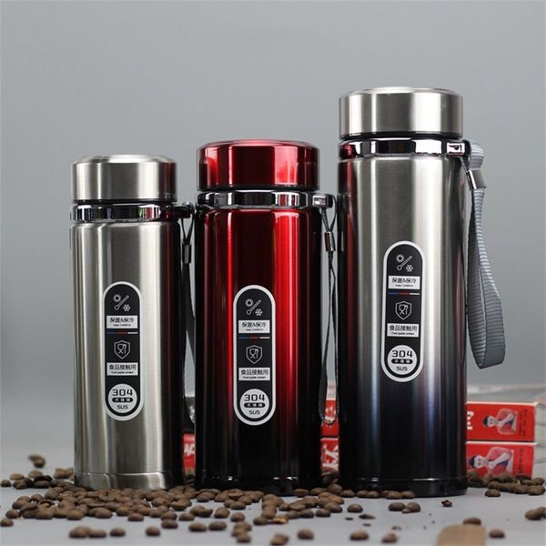 High capacity Business Thermos Mug Stainless Steel Tumbler Insulated Water Bottle Portable Vacuum Flask For Office Tea Mugs 201109
