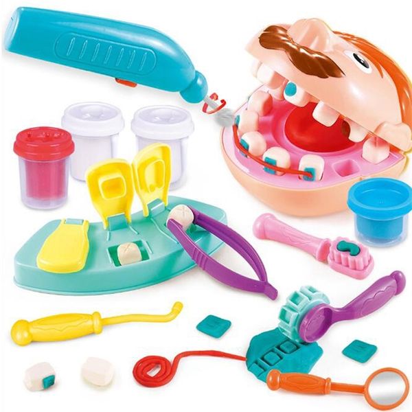 Doctor Toys For Children Pretend Play Toy Dentist Check Teeth Model Set Medical Kit Role Play Simulation Early Learning Toys LJ201012