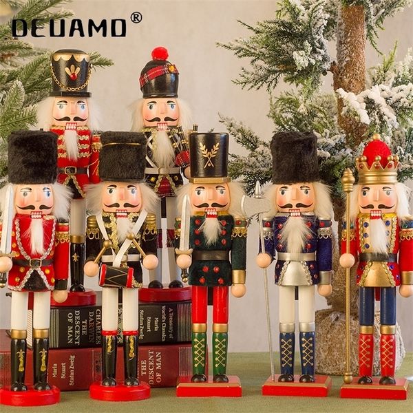 30cm beautiful Original wood Nutcrackers Soilders Vintage home decoration accessories Christmas gift nutcrackers crafts 201127
