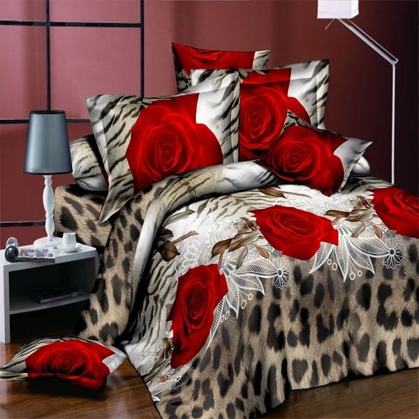 4 Pieces 3D ral Duvet Cover Bedding Set wer ens Double Bed Sheet Comforter Summer Quilt King Size Home Bedspread F 201021