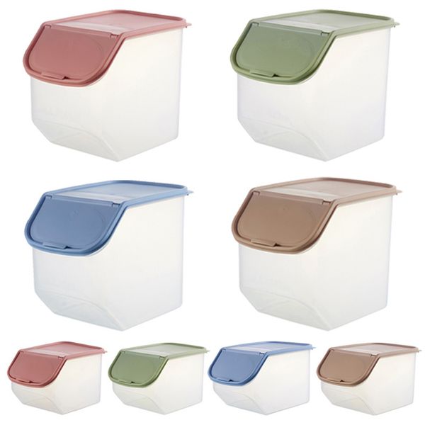 Dried Food Storage Sealed Box With Measuring Cup Plastic Kitchen Cereal Flour Rice Bin Bean Grain Container Organizer OCT998 201030