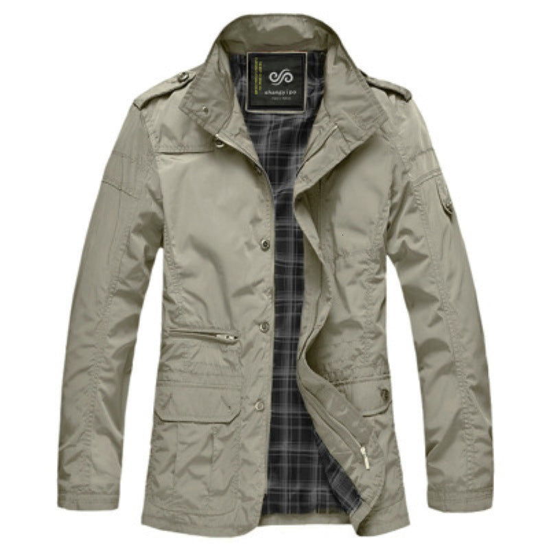 2021 New Men Long Trench Coat for Spring Autumn Windbreaker Parka Summer Thin Varsity Khaki Outerwear Male Jacket Casual Baggy Nn4n