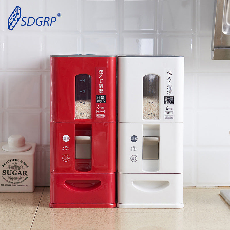 Measurable Sealed Rice Storage Box Food Plastic Containers Cereal Grains Beans Flour Jars Moisture-Proof Bucket Kitchen Items 201030