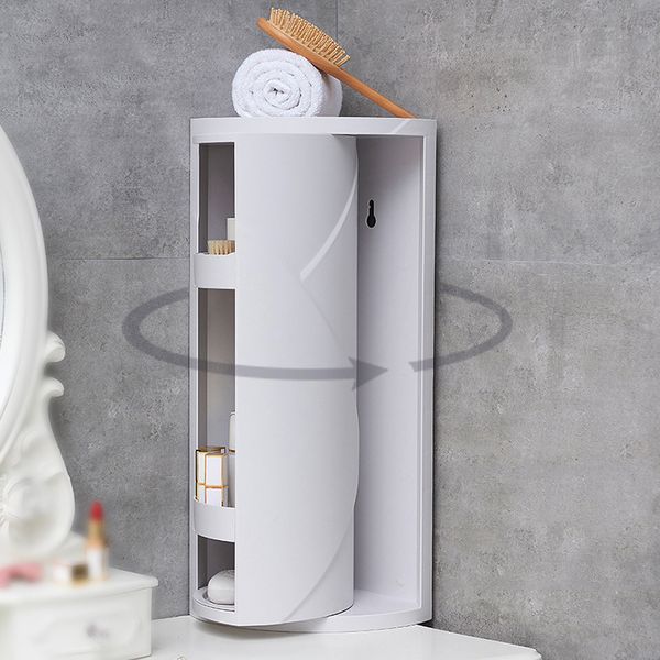360 Degree Rotating Bathroom Organizer Shelf Wall Mounted Shampoo Cosmetic Storage Rack Household Kitchen Bathroom Accessories 201021