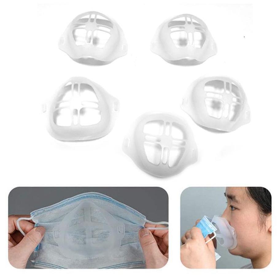 3D Mouth Mask Support Breathing Assist Help Mask Inner Cushion Bracket Mask Holder Breathable Valve Lipstick Protection Stand DHL Free