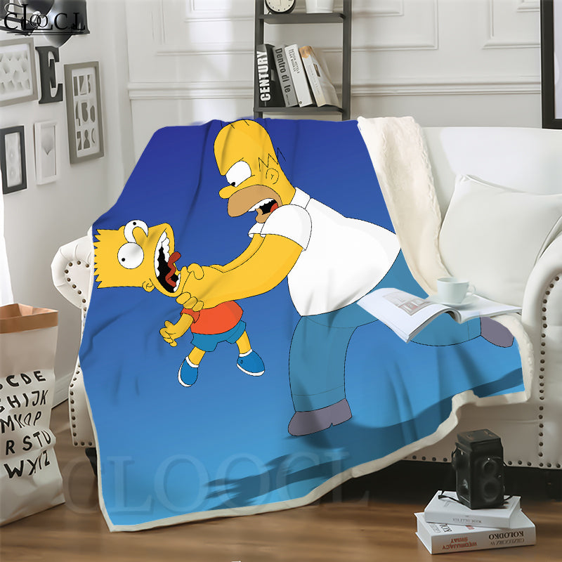 CLOOCL Anime Cartoons The Simpsons 3D Print Street Style Air Conditioning Blanket Sofa Teens Bedding Throw Blankets Plush Quilt