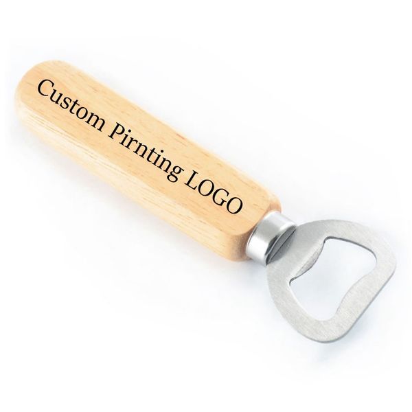 100PCS Personalized Wood Bottle Opener Wedding Favors Beer Openers Printing Name&Date on the Handle Kitchen&Bar Party Giveaway Gift For Gues