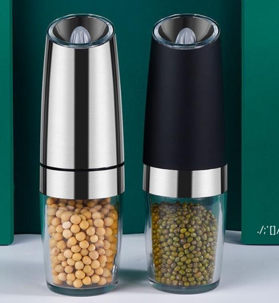 Gravity Electric Salt Pepper Grinder, Automatic Mill Battery-Operated with Adjustable Coarseness, LED Light, Kitchen tool LLB12906