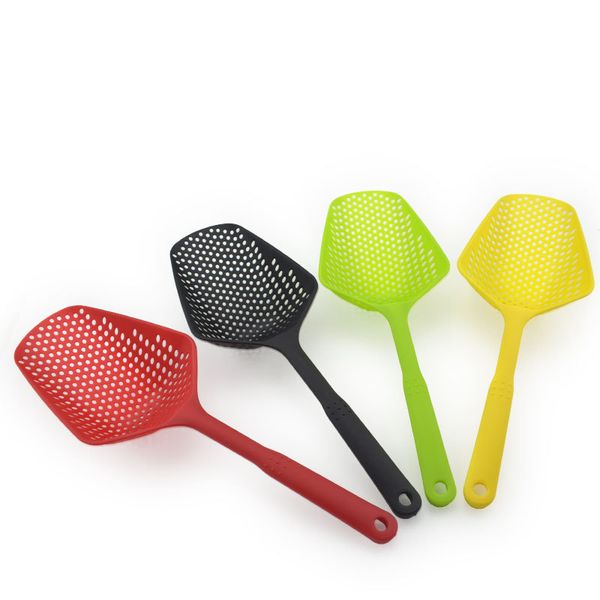 Plastic Drain Shovels Strainers Water Leaking Ice Scoop Colanders Soup Spoon Ladle Skimmer Fry Food Mesh Filter Kitchen Gadget kitchen Acces