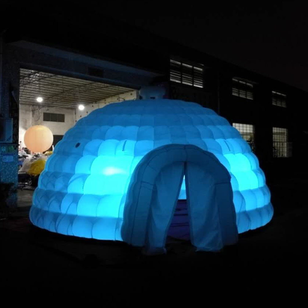 Giant tent And Shelters 5m White Inflatable Igloo tents With LED Lighting Dome Party Air For Event Show