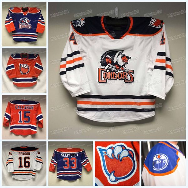 Custom Bakersfield Condors AHL Hockey Jersey Seth Griffith Cooper Marody Adam Cracknell Philip Broberg Raphael Lavoie James Hamblin Luke Esp