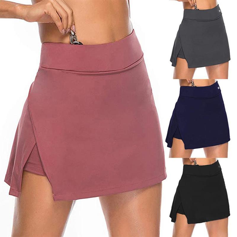 Skirts Fake Two-Piece Hakama Skirt Women&amp;#39;s Solid Active Performance Skort Lightweight For Running Tennis Golf Sports Mini